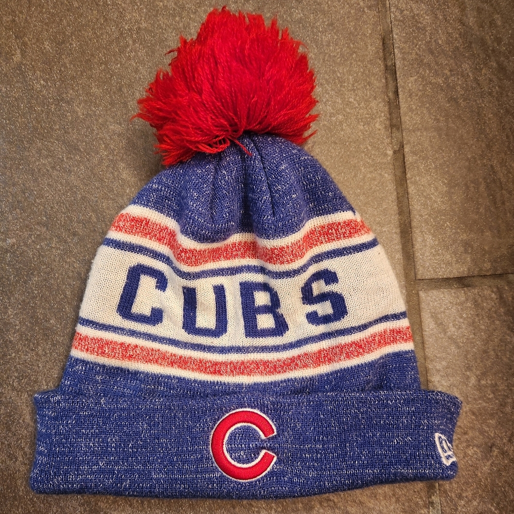 Chicago Cubs official MLB one size beanie with pompom